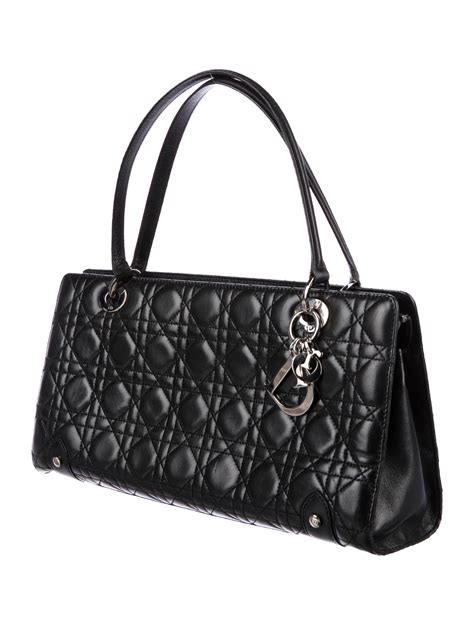 dior black quilted bag|christian dior cannage bags.